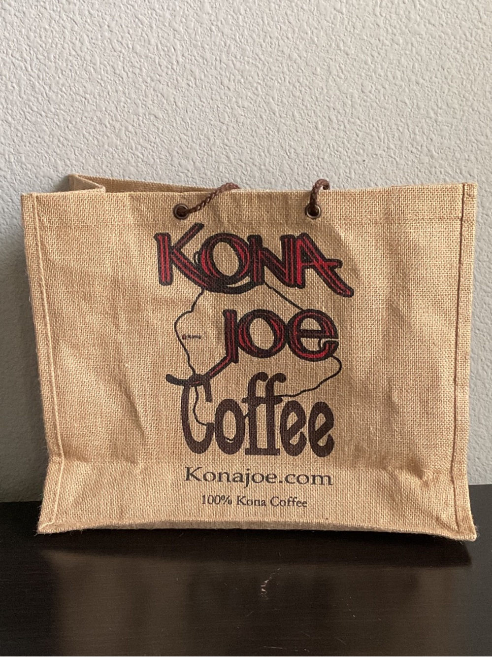 Kona Joe Coffee Burlap Tote Bag